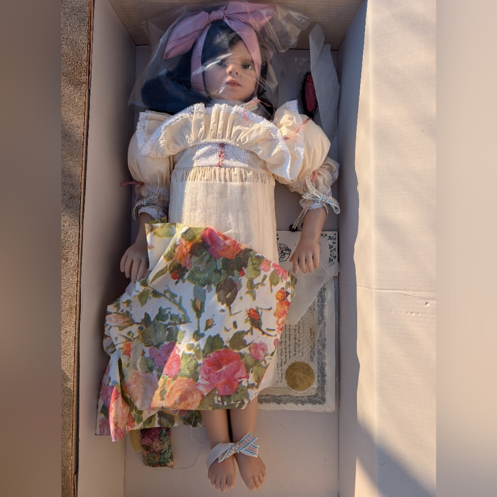 Floral Cream Doll with Pink Headband